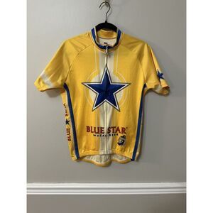 Blue Star Wheat Beer full-zip cycling jersey men sz M North Coast‎ Brewing Co